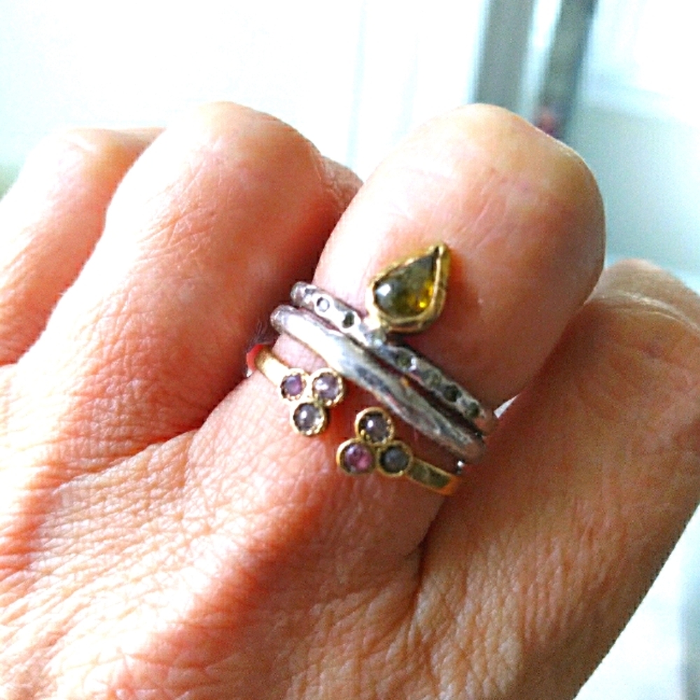 3 stacking fine jewelry rings